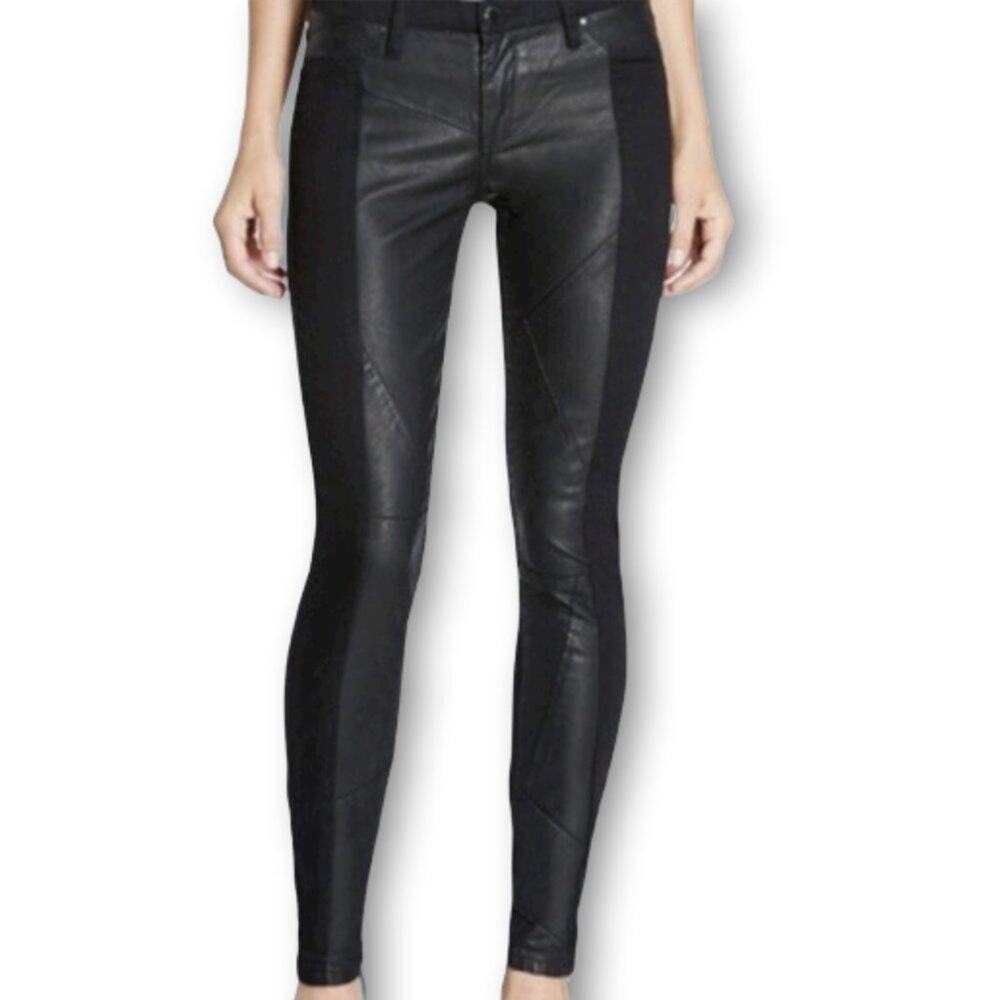 BLANKNYC CRUNCHY LICORICE SKINNY FAUX LEATHER JEANS SIZE 27 - Picture 12 of 12